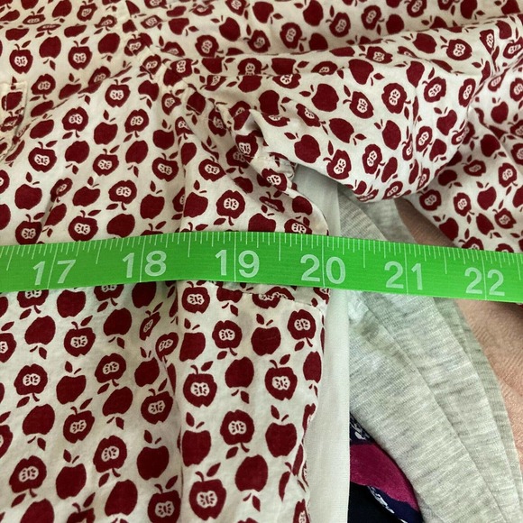 Talbots Shirt Womens Sz 10 Red White Cotton Apple Print Button Up Teacher - Picture 7 of 9